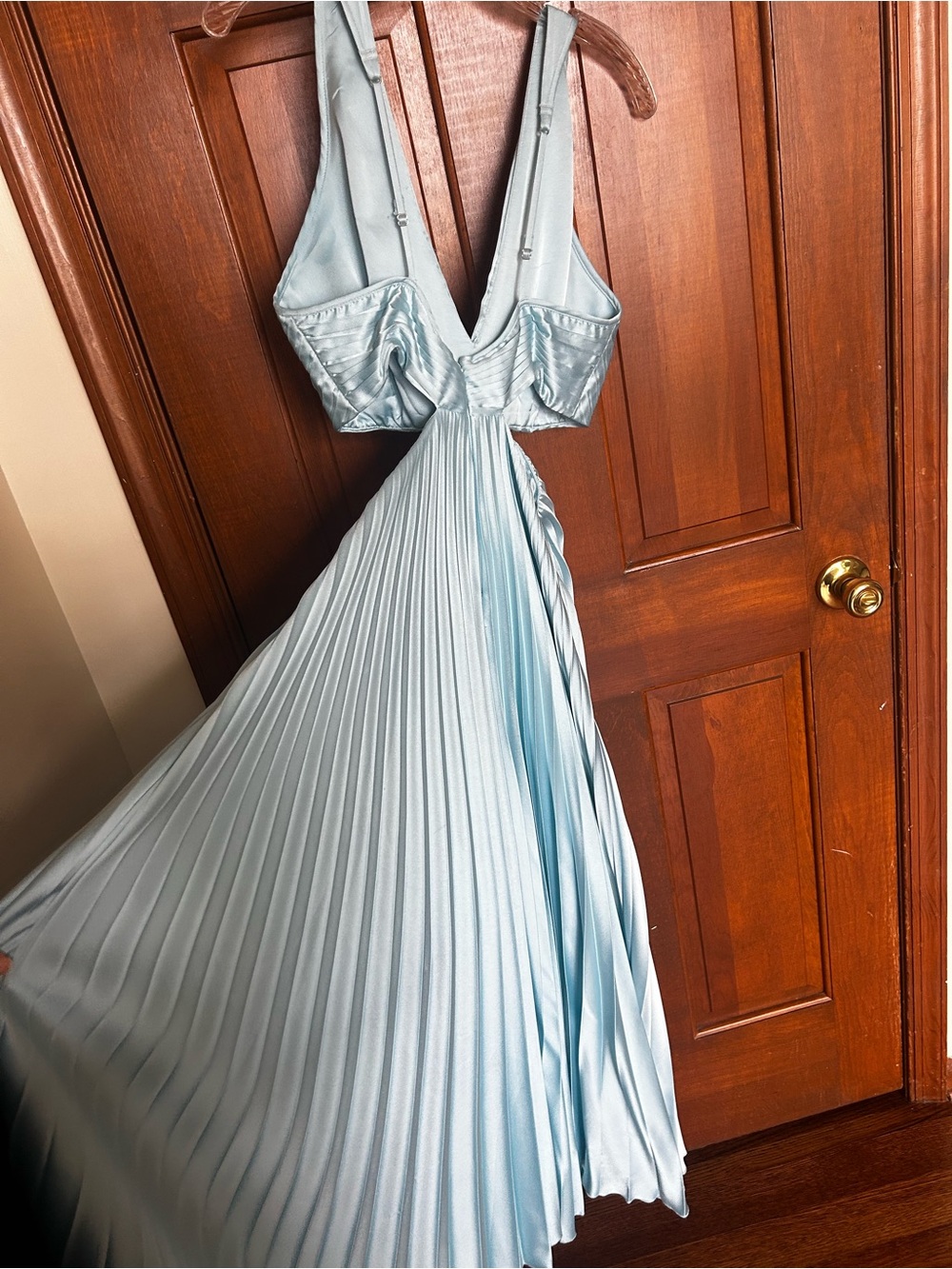 Abercrombie & Fitch Light Blue Pleated Maxi Dress - Picture 5 of 5